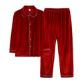 Drop Shipping Pajama Sleepwear Suit Wholesale Women's Family Christmas Green Red Velvet Pajamas for Women Men Kid Full Length
