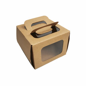 Excellent Quality Custom Color Art Paper Tall Cake Box with Transparent Window Matt Lamination & Embossing Folders Style