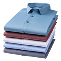 New Bamboo Fiber Men's Shirt Business Light Luxury Solid Color Shirt Men