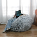 Low Moq Faux Fur Coat Lazy Floor Sofa Bedroom Study Corner Reading Bean Bag Foam Filled Fabric Covering Huge Lazy Sofa
