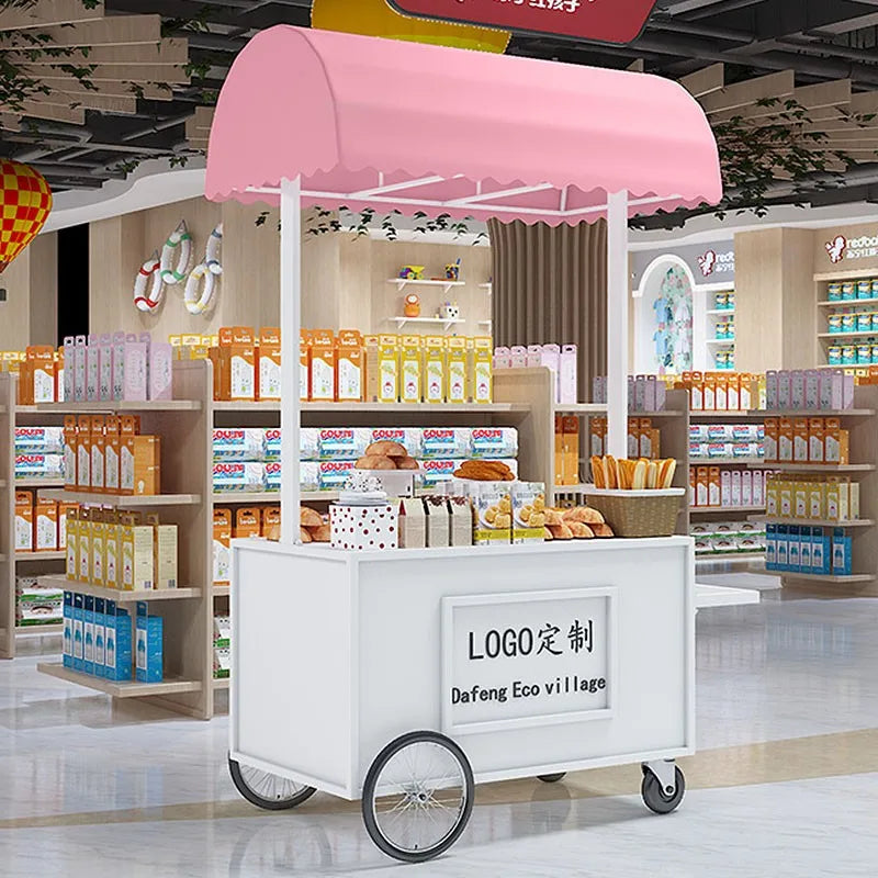 Summer Vacation Snack Cart Metal Art Ice Cream Cart Mobile Candy Cart Event Display Props