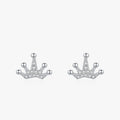 Ailmay 2022 New Arrival Genuine 925 Sterling Silver Fashion Crown Clear CZ Earrings for Women Wedding Korea Style Fine Jewelry