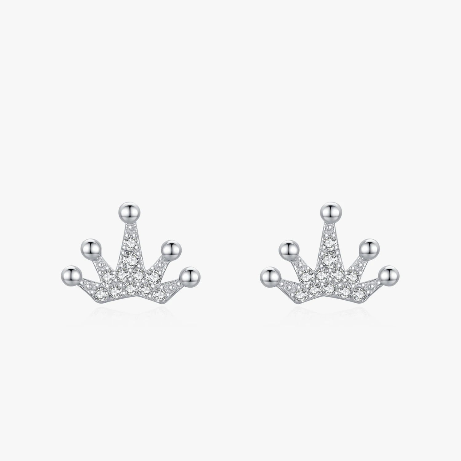 Ailmay 2022 New Arrival Genuine 925 Sterling Silver Fashion Crown Clear CZ Earrings for Women Wedding Korea Style Fine Jewelry