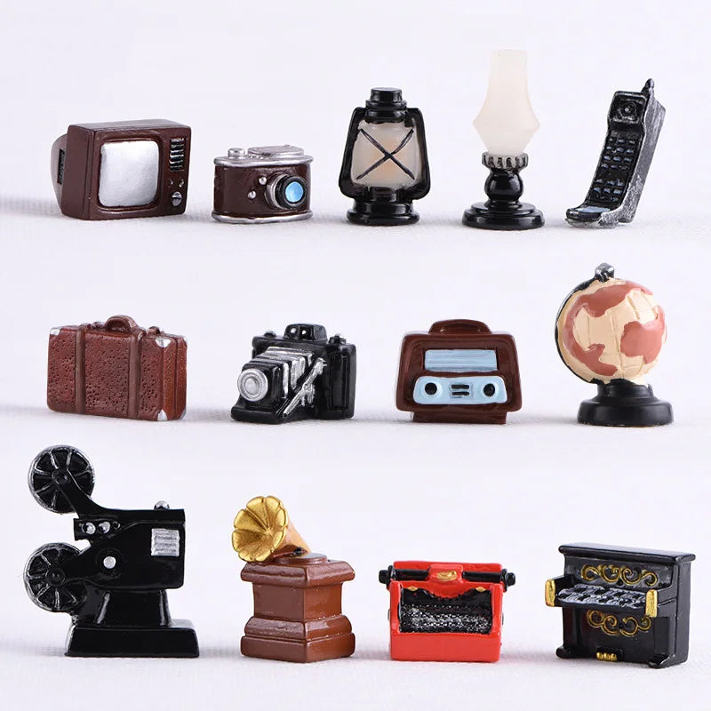 Retro Dollhouse Elf Props Diy Accessories Musical Instruments Theme 3d Artificial Miniature Resin Craft