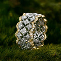 CAOSHI SILVER& GOLD Color Luxury Vintage Zirconia Ring Platinum Color Plated 3A CZ Eternity Band Wedding Rings for Woman
