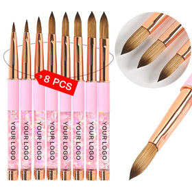 Cloverfei Nail Art Acrylic Nail Powder Brush 100 % Kolinsky Acrylic Nail Brush Crystal Handle