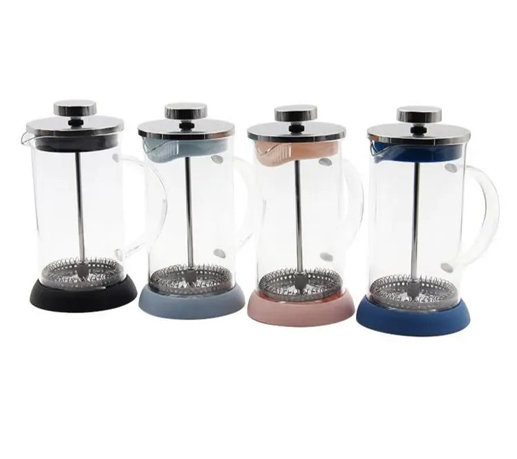 Indoor and Outdoor Borosilicate Portable Tea Pot French Espresso Coffee Press Maker Tools With Stainless Steel
