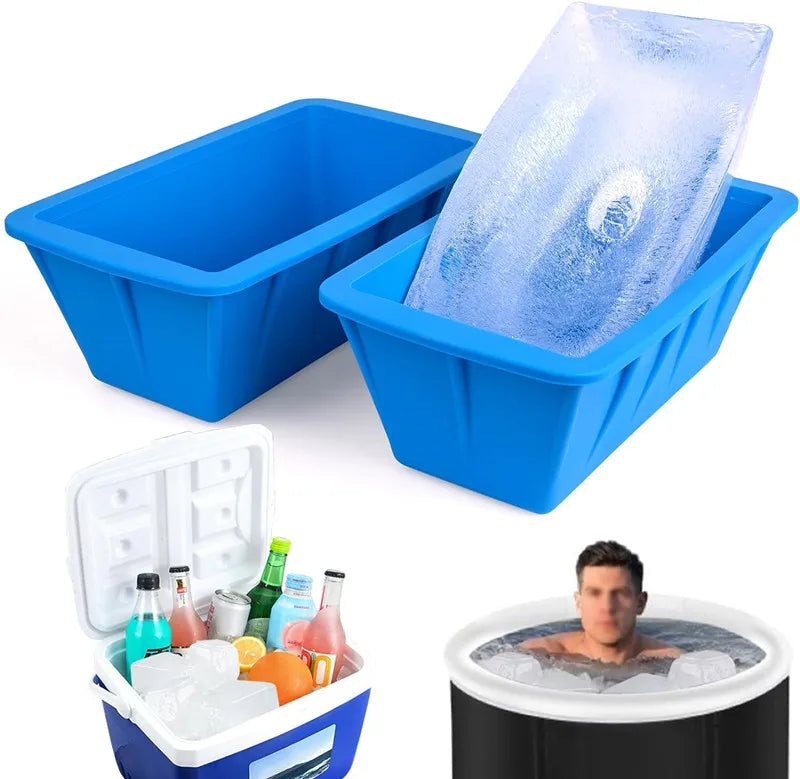 Food Grade Silicone Large Ice Cube Mold Extra Large 8lb Ice Brick Tray DIY Reusable Ice Block Mold with Free Sample