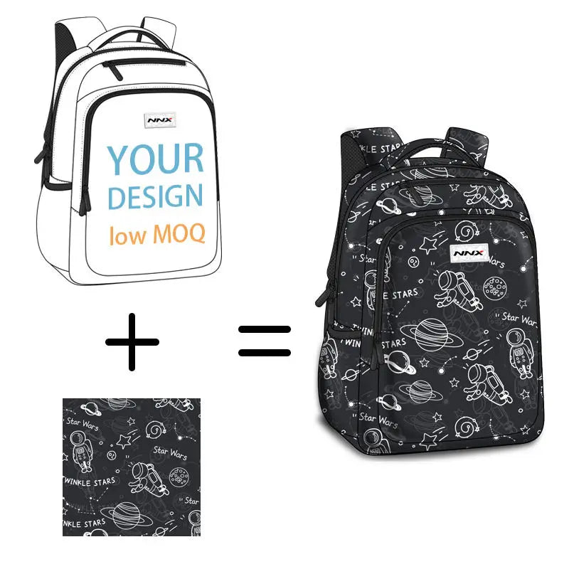 2025 Fashion Star Theme School Bag Kids Teenager Student Schoolbag Backpack School Bags for Boys and Girls Custom Backpack