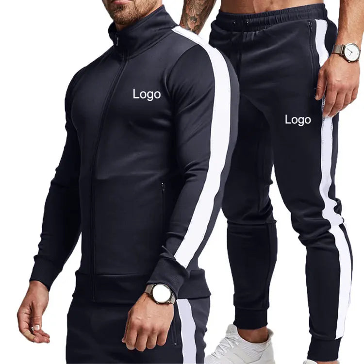 New Sports Mens Fitness Apparel Exercise Two Piece Fitness Sets Top and Bottom Workout Sets