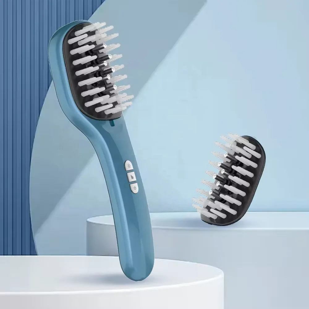 Portable Rechargeable Hair Growth Comb Electric Scalp Massage Hair Brush Anti Hair Loss Essence Oil Applicator Steel ABS + PE