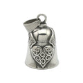 Biker Luck Motorcycle Bells Lady Custom Guardian Bell Heart Custom Bell Pendant Necklace