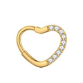 European and American Light Luxury Heart-shaped Heart Shaped Closed Ring Nose Ring Inlaid with Zircon Puncture Jewelry