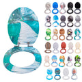Bathroom & Kitchen MDF PVC Foil Wooden Effect Toilet Seat Cover for Stylish Home Decor