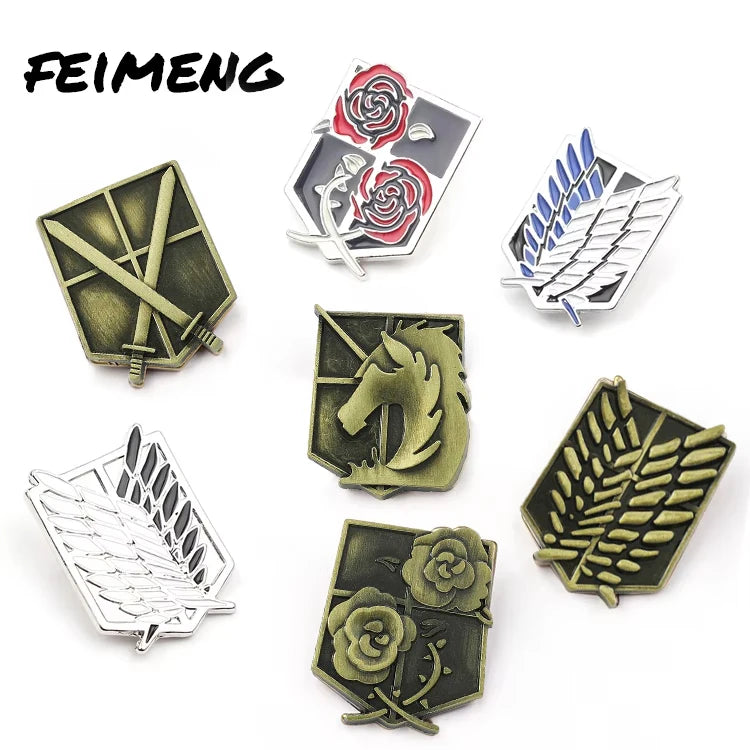 Anime Around the Attack on Titan Legion Logo Brooch Jewelry Metal Clothing Accessories Unisex Anime Brooch