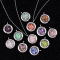 Fashion Raw Crystal Pendant Necklace Steel Living Memory Floating Locket Tumbled Gemstone  Women/Men's Luck Healing