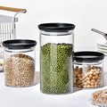 Wholesale High Borosilicate Glass Storage Jars Set Custom Size 450ml 700ml 1100ml Honey Glass Jar Silicone Lid for Food Storage