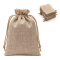 Custom Plain Organic Linen Pouch Small Reusable Drawstring Bags Jewelry Gift Pouches Customizable Logo Print