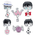Cute Charm Fashion 925 Sterling Silver Cute Boy and Girl love Couple Charms Pendant for DIY Bracelet Making DIY Charms Bead