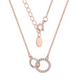 Elegant Rose Gold Plated Interlocking Circles Pendant Necklace 925 Sterling Silver Jewelry for Women