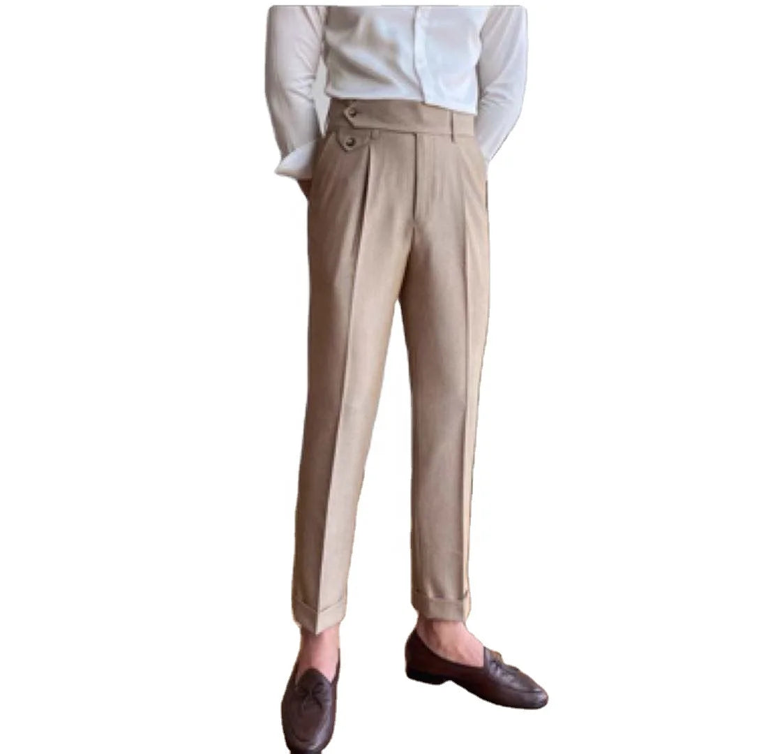 High Waist Regular Fit 1 Piece Men Pant Only Latest Pants Stylish Formal Pant Men Suit Smoking Trousers Design