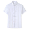 2023 Large Size Men's Tang Suit Short Sleeve Shirt Casual Loose Tang Suit Shirt Summer