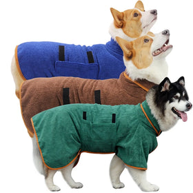 Luxury Classic Leisure Washable Simple Polyester Dog Bathrobe Absorbent Microfiber Drying Coat Swimming Robe Eco-Friendly