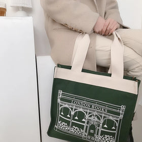 Custom Logo Printed Natural Cotton Canvas Large Tote Bag Handled Blank Sling for Gift and Promotion in Stock