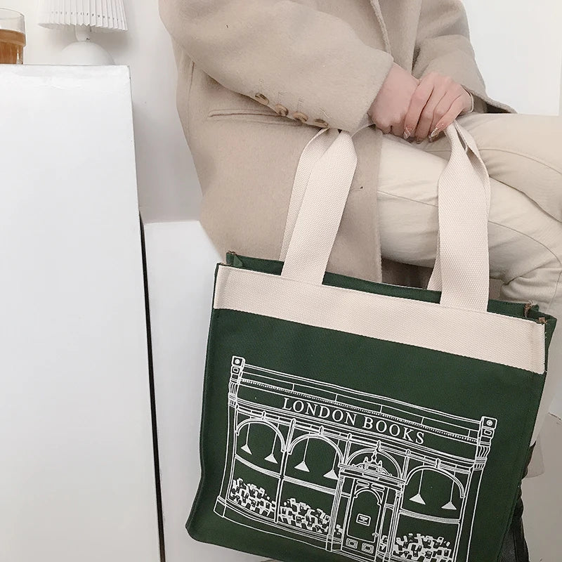 Custom Logo Printed Natural Cotton Canvas Large Tote Bag Handled Blank Sling for Gift and Promotion in Stock
