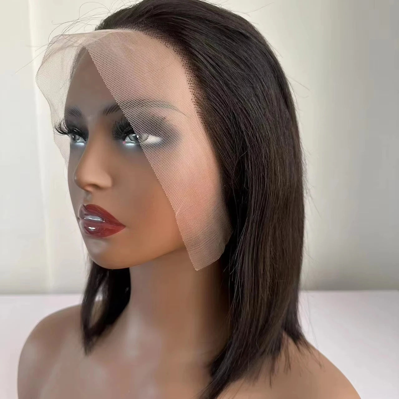 Wholesale Sinoland WW-040 100% Virgin Human Hair Short Bob Wig 13x4 Transparent for Body Wave Style Women Light Brown