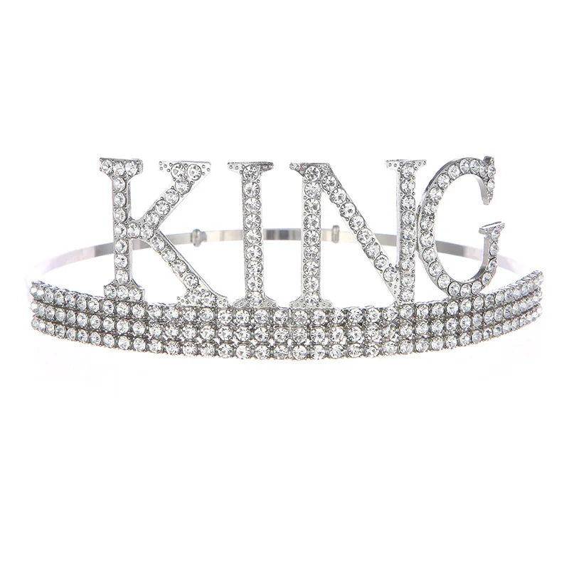 Royal King Crowns for Men Full Round Tiaras and Crowns Prom Party Costume Prince Hair Accessories