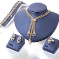 2021 Hot Sale Luxury Statement Wedding Jewelry Set Bridal  Fashion African Gold Plating Stainless Steel Women Jewelry Set