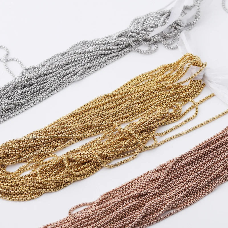 Best Price Necklace Chain Rose Gold Plated Stainless Steel 1.8mm Gold Plated Chain for Diy Necklaces Jewelry Making