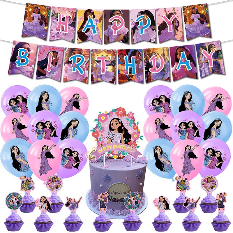 Isabella 12-Inch Latex Balloons Cupcake Topper Banner Kids Party Birthday Gifts Encanto Party Decorations Supplies