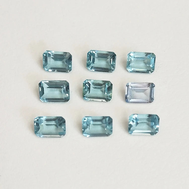 SGARIT Jewelry Wholesale Manufacturer 5*7mm Emerald Cut London Blue Topaz Loose Gemstone Custom 14K 18K Jewelry Topaz Stone