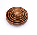 Guansen Shallow Salad Bowl Saucer Customized Logo Good Price Polished Acacia Wood Japanese Style Eco-Friendly for Weddings