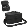 Relavel 2 Layers Large Cosmetic Travel Case Double Layer Large Makeup Bag Waterproof Makeup Artist Storage Box
