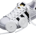 Classic Anti-slip Polyester Shoelaces Black and White Double Woven Sports Casual Shoe Laces for White Shoes