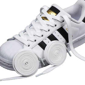 Classic Anti-slip Polyester Shoelaces Black and White Double Woven Sports Casual Shoe Laces for White Shoes