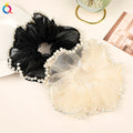 QIYUE Net Yarn Pearl Scrunchies Hair Ring Small Fragrant Wind Tie Hair Rope High Ponytail Hair Accessories
