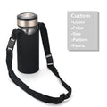 Custom Logo Neoprene Water Bottle Bag With Adjustable Shoulder Strap Outdoor Sports Carrier Bag Insulated Water Bottle Sleeve