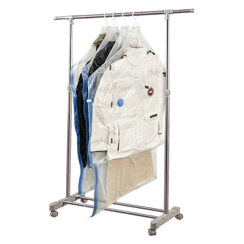 Vacuum Compression Storage Bag PA+PE Material 70-145cm Size 75% Space Saver Hanging Type for Wardrobe Clothing