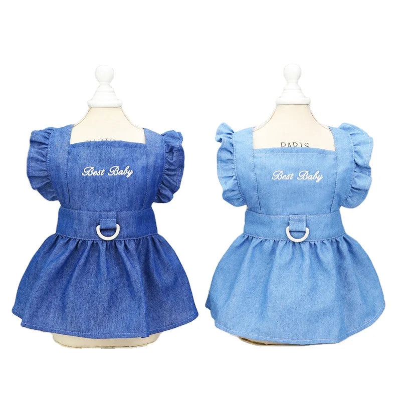 Wholesale Stocked Luxury Jeans Pet Dog Harness Dress