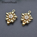 New Design Gold Plated  CZ Paved Flower Clasp for Bracelet Necklace Making