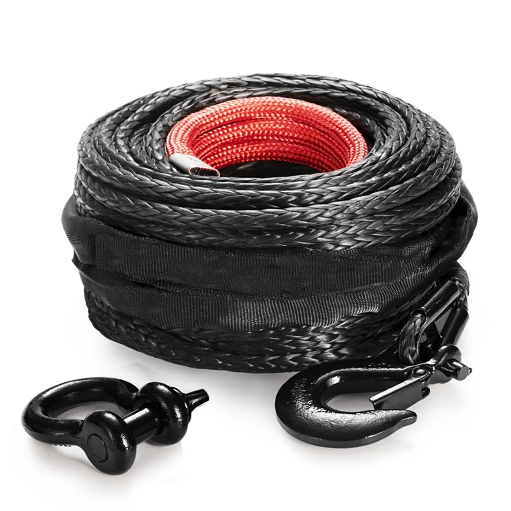 4wd Off Road Black 23809 Ibs Protective Sleeve and Shackle Line Cable Winch Rope