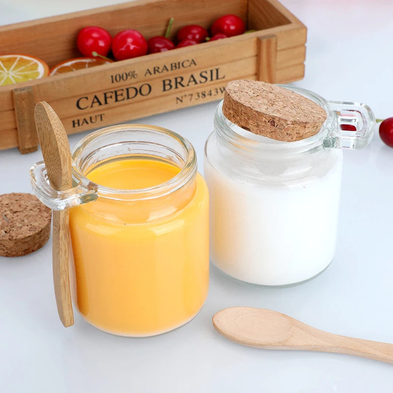 Kitchen Used Spice Pepper 100ml 250ml Empty Transparent Glass Jar With Cork Food Honey Bath Salt Body Scrub Container Packaging