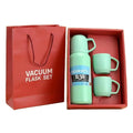 Promotional Gift Set Thermal Travel Mug Stainless Steel Double Walled Vacuum Flask Water Bottle with Two Cups Gift Box