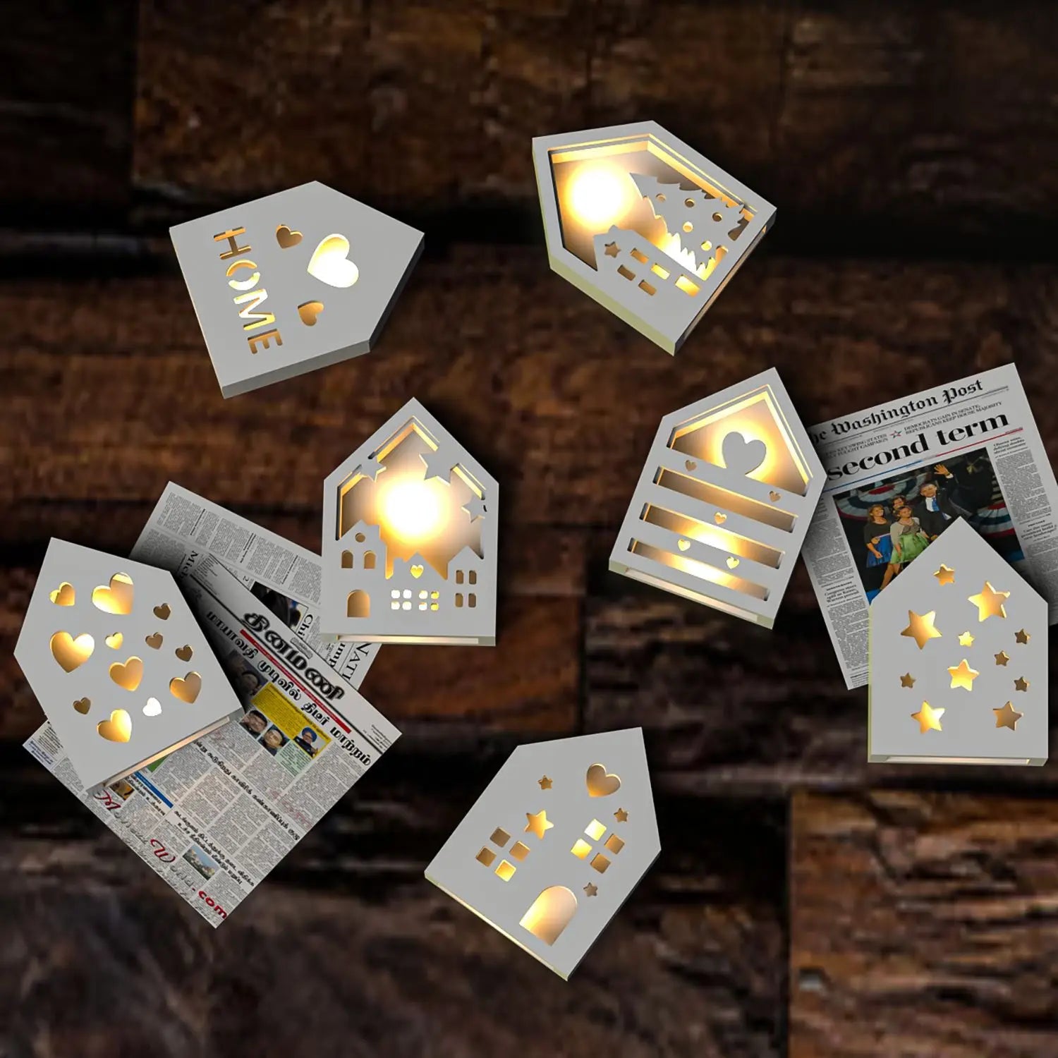 Diy Drip Glue Mold Luminescent Hollowed Out Cabin Storage Box Silicone Mold Atmosphere Light Decoration