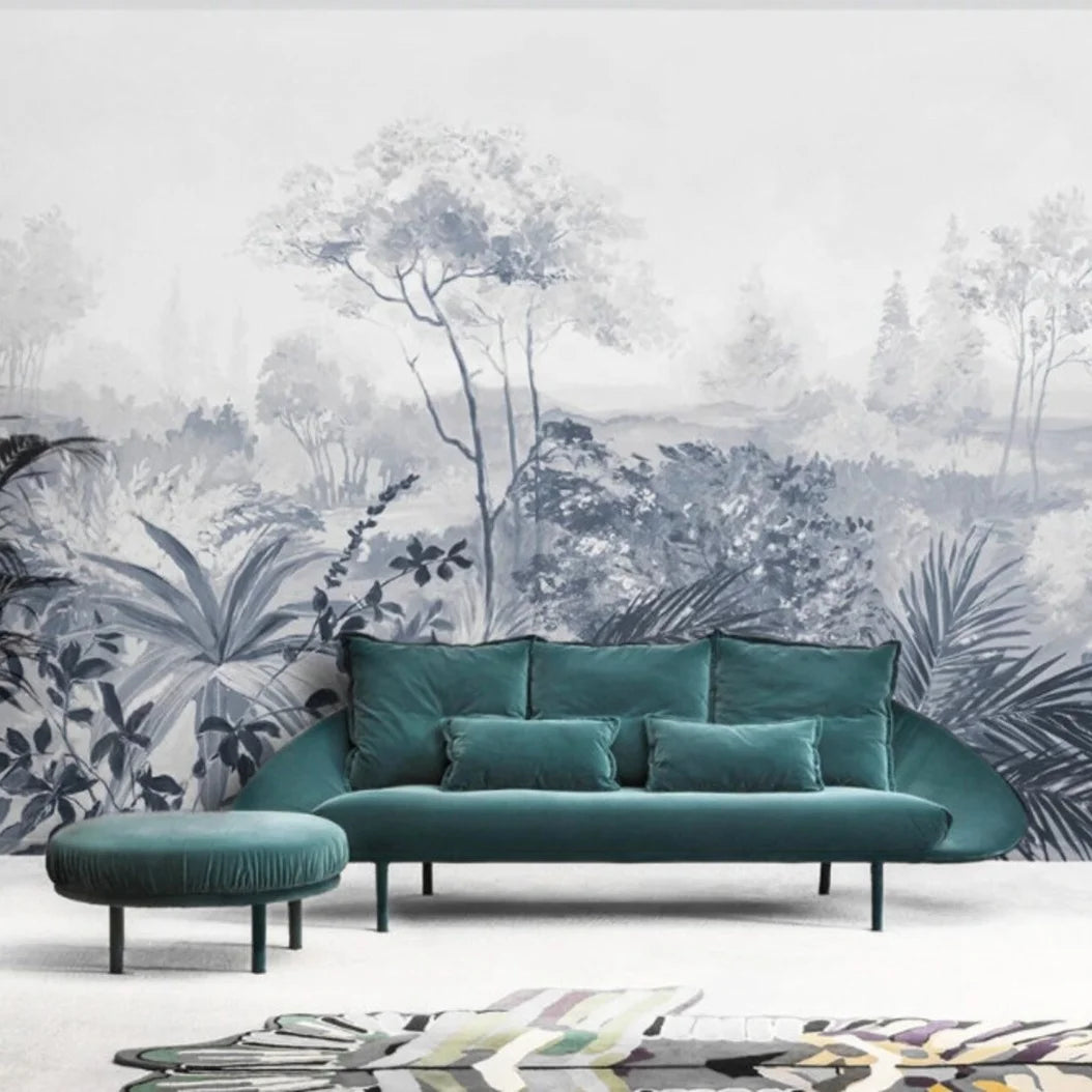 American Oil Painting Landscape 3D Silk Waterproof Moisture-Proof Modern Living Room Adhesive Wall Mural