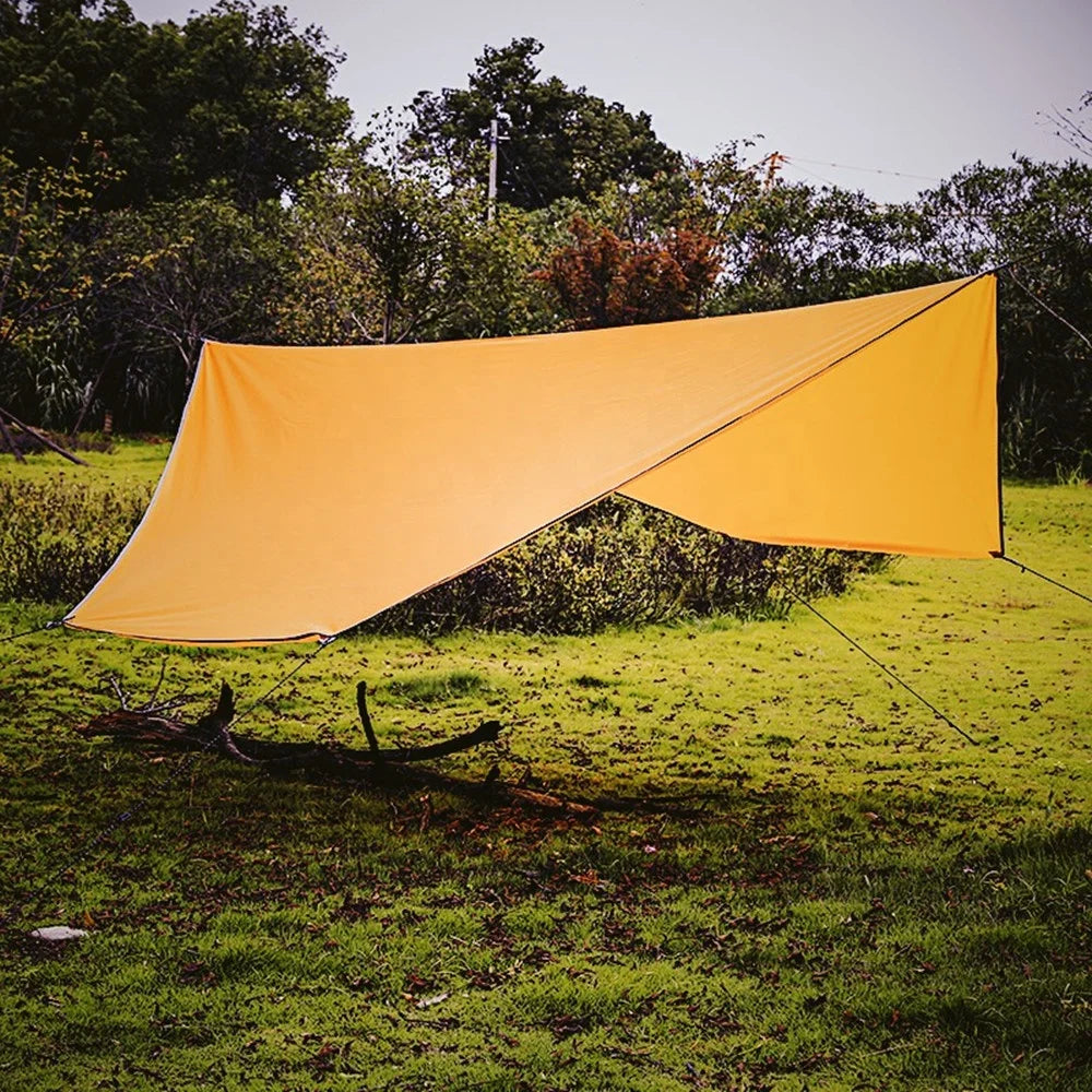 Ultralight Hammock Rain Fly Camping Tarp 3.5x2.9M 2000MM Waterproof Ripstop Nylon Sun Shelter for Backpacking Hiking Camping OEM